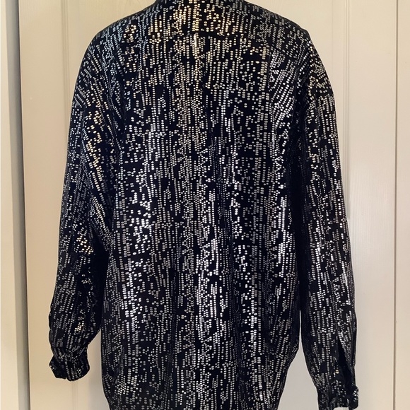 Sequin Black and Silver Bomber Jacket - Picture 3 of 11